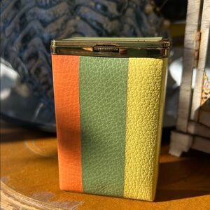 Vintage Princess Gardner Pebbled Leather Stripe Cigarette Case